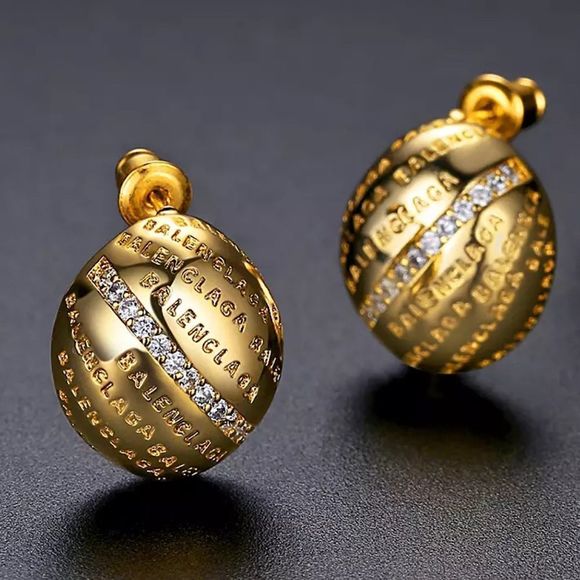 💎146💎 Beautiful Earrings 24k Gold Plated & Cubic Zirconium CZ - Picture 3 of 13